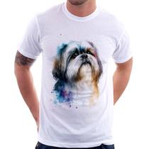 Camiseta Cachorro Shih Tzu Watercolor - Foca na Moda Camiseta Cachorro Shih Tzu Watercolor - Foca na Moda