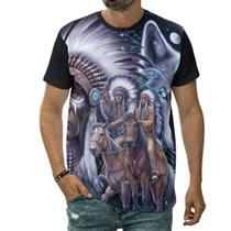 Camiseta Cacique Indígena A Cavalo Chefe De Tribo Índios