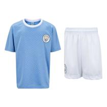 Camiseta + calção oficial manchester city infantil braziline