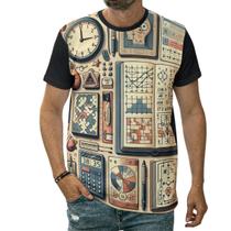 Camiseta Calculadora Matemática Números Contas Agenda Arte