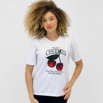 Camiseta Calfin com Estampa Manga Curta Feminina