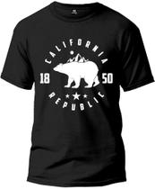 Camiseta Califórnia Republic Básica Malha Algodão 30.1 Masculina e Feminina Manga Curta