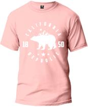 Camiseta Califórnia Republic Básica Malha Algodão 30.1 Masculina e Feminina Manga Curta