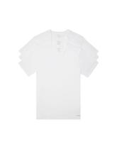 Camiseta Calvin Klein 100% algodão com decote em V, ajuste clássico, 2GG, branca