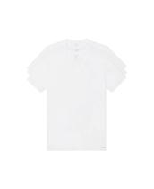 Camiseta Calvin Klein Cotton Stretch, pacote com 3 unidades, branca com decote em V