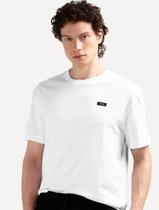 Camiseta Calvin Klein Jeans Masculina Egyptian Cotton Rubber Patch Branca
