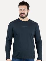 Camiseta Calvin Klein Jeans Masculina Manga Longa Institutional Azul Marinho