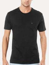Camiseta Calvin Klein Masculina Meia Malha Basica CK Preta