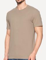 Camiseta Calvin Klein Masculina Piquet Rubber Patch Mono Logo Cáqui Médio