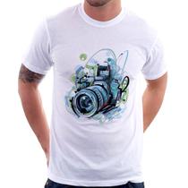 Camiseta Câmera Fotográfica - Foca na Moda