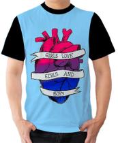 Camiseta Camisa Ads Bissexual girls lgbt amor é amor