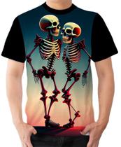 Camiseta Camisa Ads Casal Caveira Crânio Esqueleto 1