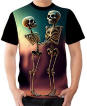 Camiseta Camisa Ads Casal Caveira Crânio Esqueleto 2