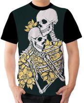 Camiseta Camisa Ads caveira casal morte ossos 1