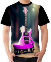 Camiseta Camisa Ads Guitarra Rosa de Patins Instrumento Musical