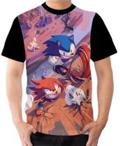 Camiseta Camisa Ads Knuckles e Sonic o Ouriço Corrida