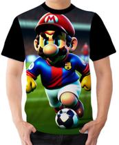 Camiseta Camisa Ads Mario Bros Super Mario Futebol Barcelona