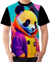 Camiseta Camisa Ads Panda Colorido Panda Neon