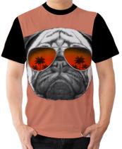 Camiseta Camisa Ads Pug Óculos de Sol cachorro