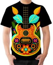 Camiseta Camisa Ads Violão Instrumento Violão Colorido Mexicano 2