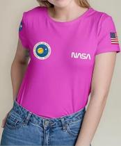 Camiseta Camisa Adulto Feminina Masculina Algodão Astronauta NASAA Astronomia EUA Geek