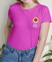 Camiseta Camisa Adulto Feminina Masculina Algodão Uniforme Profissional Samu Socorrista