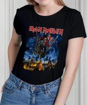 Camiseta Camisa Adulto Masculina Feminina Algodão Banda de Rock Iron Maid en MD1