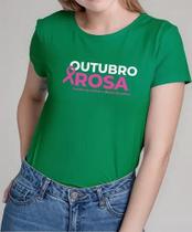 Camiseta Camisa Adulto Masculina Feminina Algodão Outubro Rosa Prevenção ao Câncer de Mama MD5