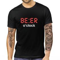 Camiseta Camisa Adulto Preto Beer O Clock Hora De Cerveja Ceva