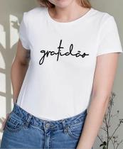 Camiseta Camisa Algodão Adulto Feminina Masculina Gratidão
