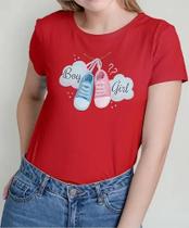 Camiseta Camisa Algodão Feminina Masculina Adulto Chá Revelação Boy ou Girl Menino ou Menina MD1