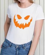 Camiseta Camisa Algodão Feminina Masculina Adulto Dia das Bruxas Halloween Sorriso Abóbora MD1 Camiseta Camisa Algodão Feminina Masculina Adulto Dia das Bruxas Halloween Sorriso Abóbora MD1