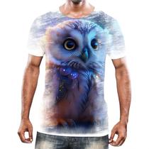 Camiseta Camisa Animais Corujas Misticas Aves Noturnas HD 15