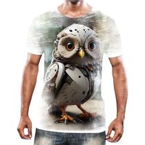 Camiseta Camisa Animais Corujas Misticas Aves Noturnas HD 25