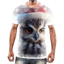 Camiseta Camisa Animais Corujas Misticas Aves Noturnas HD 28