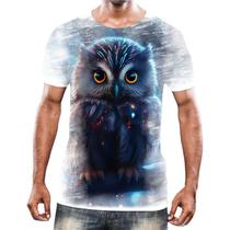 Camiseta Camisa Animais Corujas Misticas Aves Noturnas HD 7