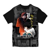 Camiseta Camisa Anime Mangá Death Note L e Kira - Full 3D