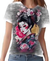 Camiseta Camisa Arte Oriental Mulher Gueixa Beleza 4