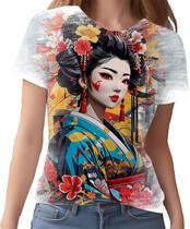 Camiseta Camisa Arte Oriental Mulher Gueixa Beleza 5