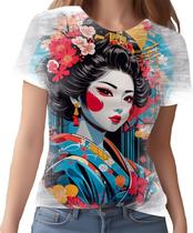 Camiseta Camisa Arte Oriental Mulher Gueixa Beleza 6