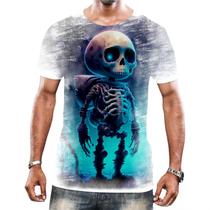 Camiseta Camisa Arte Tumblr Esqueletos Caveira Ossos Moda 7