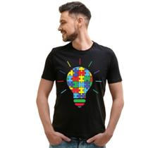 Camiseta Camisa Autismo Infantil e Adulto Personalizados 100% Algodão 30.1 Varias Estampas Unissex