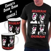 Camiseta camisa banda Duran Duran Bowie, rock, New, Wave + Caneca