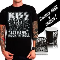 Camiseta camisa Banda Kiss rock clássico exclusiva + Caneca