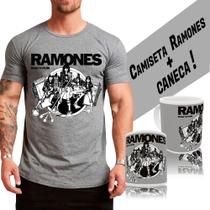 Camiseta camisa banda Ramones, Punk Rock clássico + Caneca Camiseta camisa banda Ramones, Punk Rock clássico + Caneca