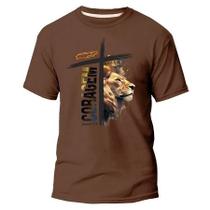 Camiseta Camisa Básica 100% Algodão Premium Cristão Evangelico Gospel Estampa Digital Coroa e Leão Camiseta Camisa Básica 100% Algodão Premium Cristão Evangelico Gospel Estampa Digital Coroa e Leão
