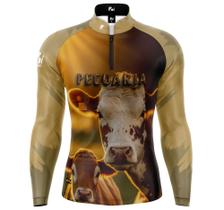 Camiseta Camisa Blusa Agropecuária Vaca Bezerro Com Zíper Proteção Uv50 Camiseta Camisa Blusa Agropecuária Vaca Bezerro Com Zíper Proteção Uv50