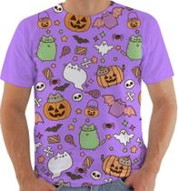 Camiseta Camisa Blusa Estampa Temática Festa Halloween Dia das Bruxas Palhaço Abóbora Caveira