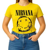 Camiseta Camisa Blusa Feminina Masculina Unissex 100% Algodão Banda De Rock Nirvanaa MD6