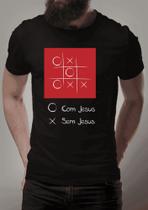 Camiseta Camisa Blusa Gospel Religiosa Evangélica JOGO DA VELHA COM Jesus